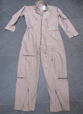 A Vintage Flight Suit Mens M L 48L Carter Industries Coveralls Flyers Tan pilot