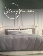 Sleeptime 100% Baumwolle Bettwäsche 135cm x 200cm 4teilig Grau/Anthrazit