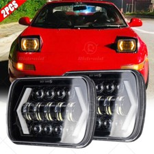 Pair 7x6" 5X7" LED Headlights Hi/Low Sealed Beam DRL For Toyota MR2 1985-1995