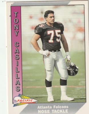 FREE SHIPPING-MINT-1991 Pacific Tony Casillas #7-PLUS FALCONS BONUS CARDS