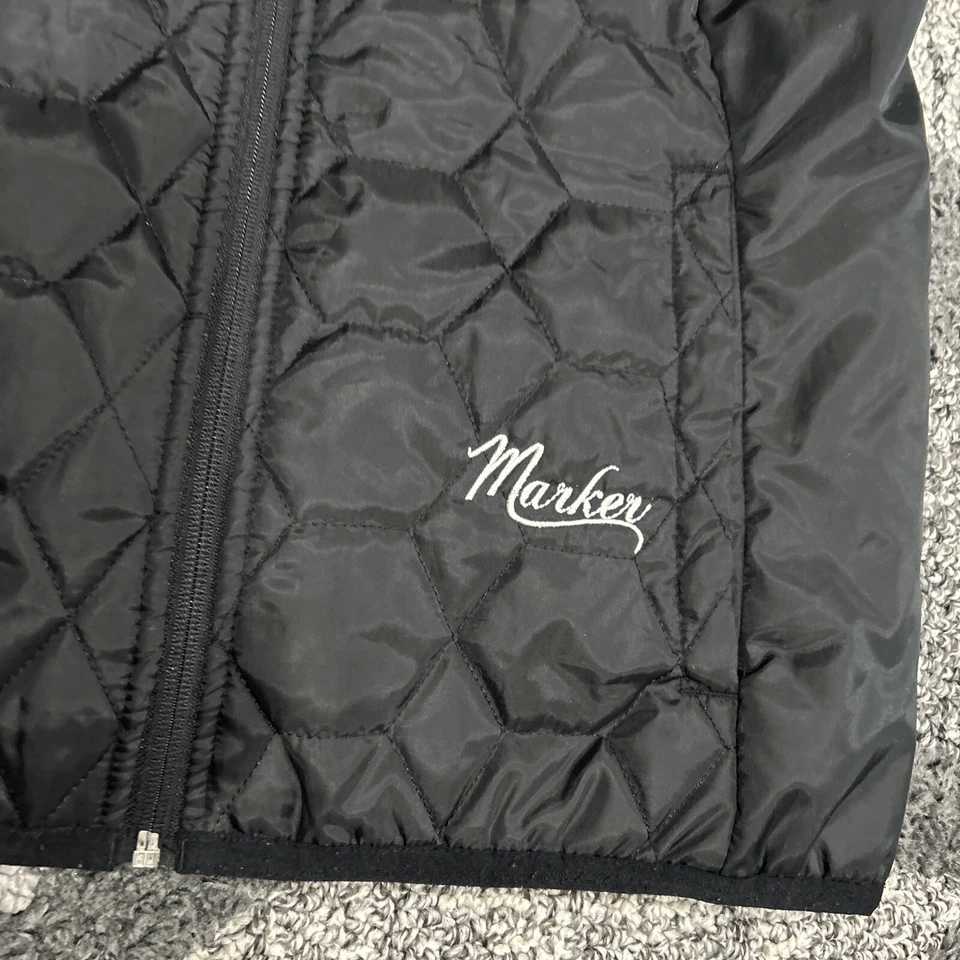 Chaleco acolchado sin mangas con cuello falso negro para mujer Marker cremallera completa talla M Foto 2 de 4