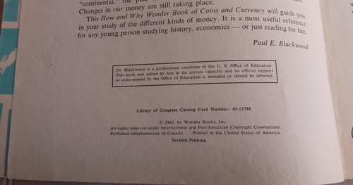 COINS and CURRENCY How and Why Wonder Book Vol 5058 PBK 1965 7th printing - Picture 7 of 10