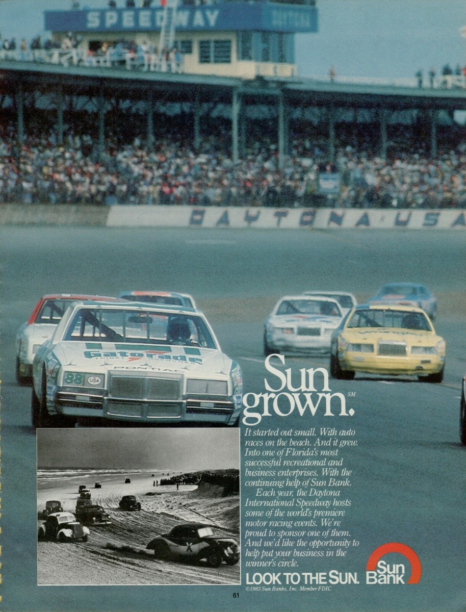 1984 Sun Bank Daytona 500 USA Beach Racing Speedway NASCAR Race
