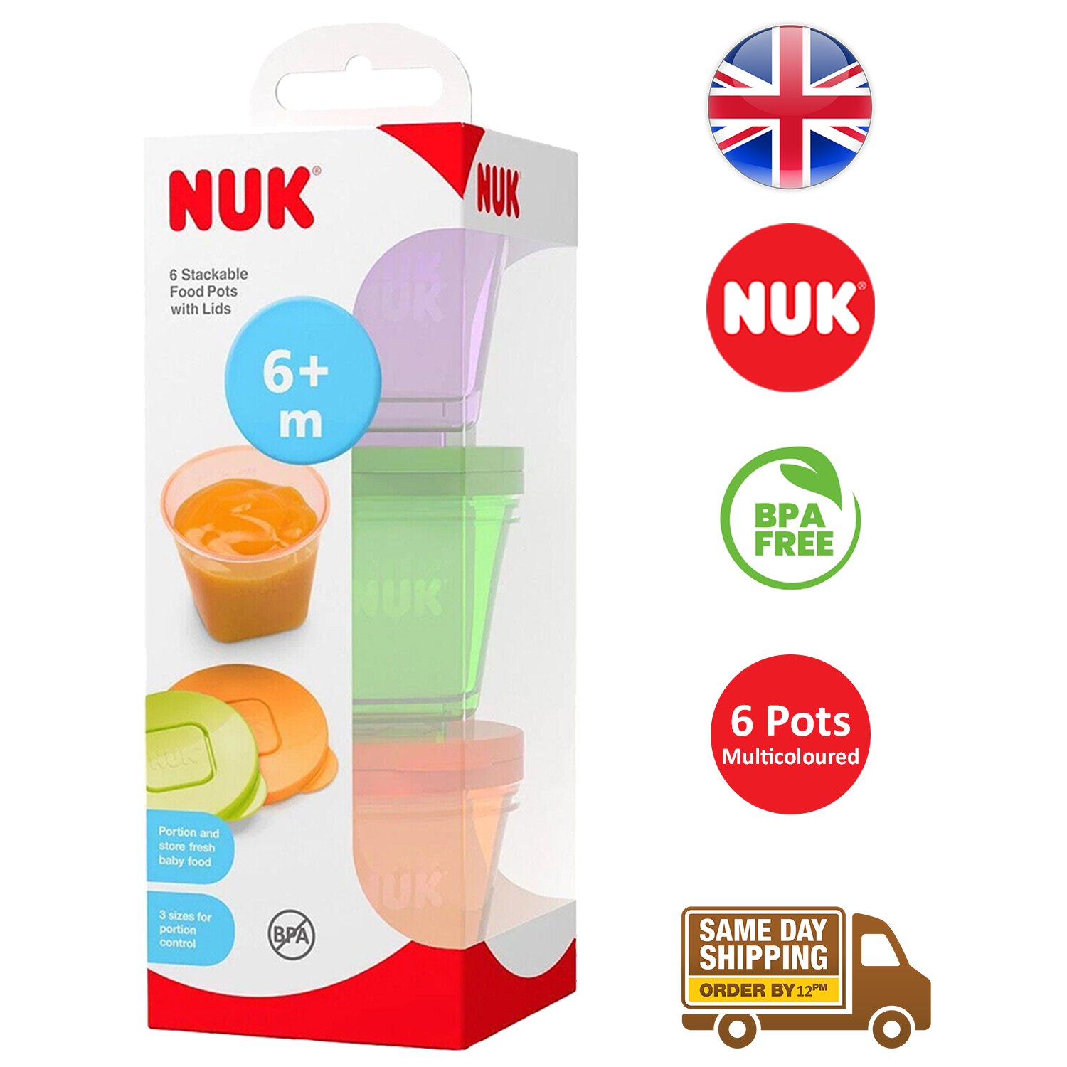 NUK Annabel Karmel 6 Stackable Food Pots for sale online | eBay