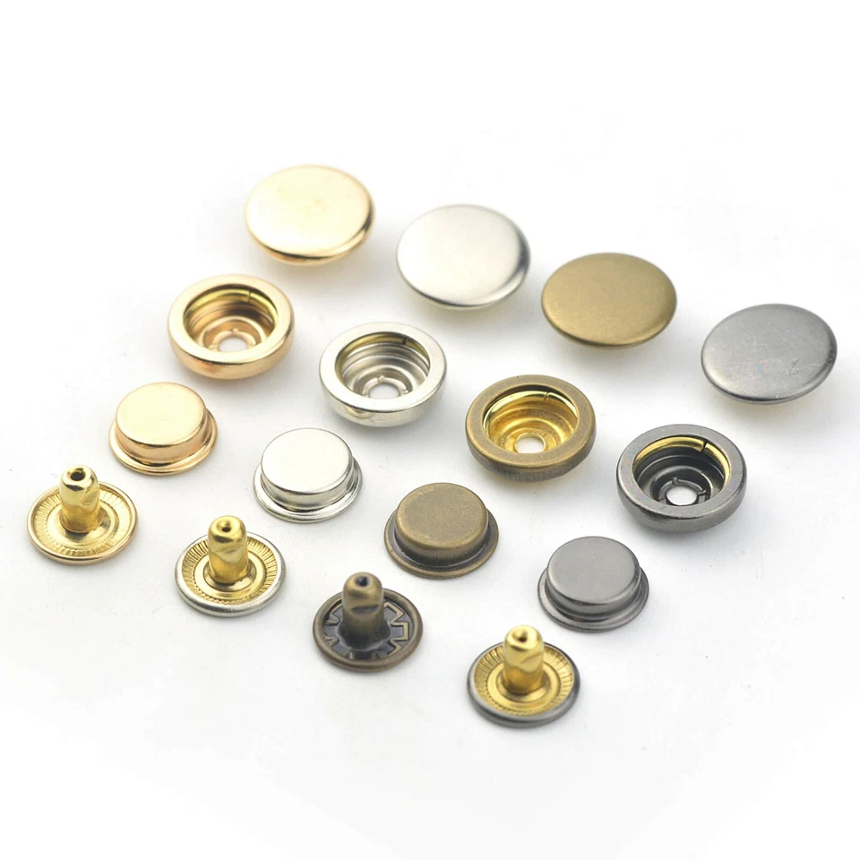 30sets Brass Material Snap Fastener Press Studs Snaps Button Popper #501, #503 - Image 2 of 4