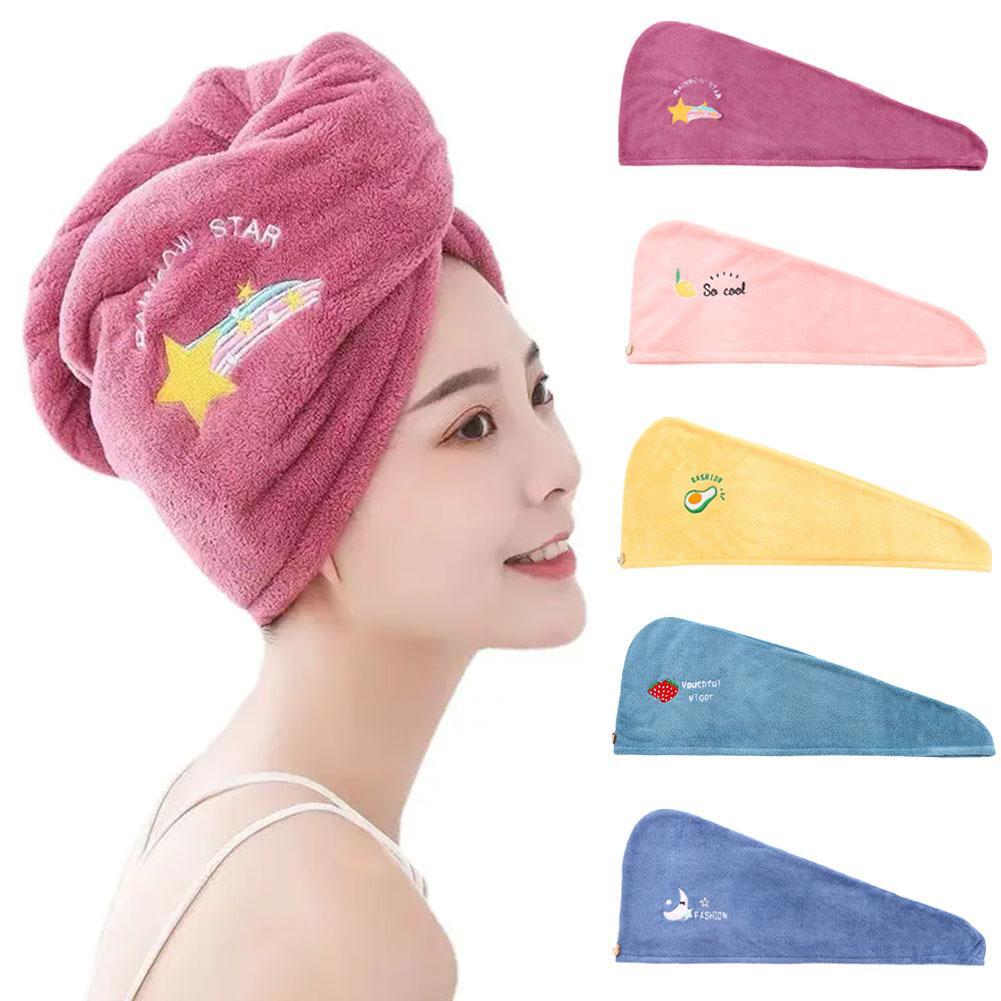 Gorro de ducha Gorro de ducha Coral Terciopelo Toallas para cabello seco Gorra de cabello de secado rápido para mujer.