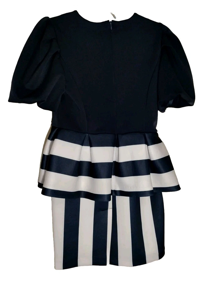 Dorinda Clark Cole Conjunto de 2 Piezas S Blusa Falda S Azul Marino Blanco Rayas Domingo Mejor Iglesia Foto 2 de 4