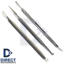 3Pcs Blackhead Removal Acne Pimple Blemish Extractors Comedone 2-6-7 Facial Kit