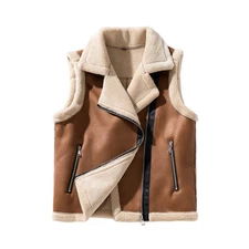 Men's Winter Warm Vest Hoodie Sherpa Coats Sleeveless Jacket