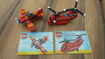 Lego Creator 3in1 31003 Helikopter-Flugzeug-Hovercraft komplett+BA Heft 1+2 3ged