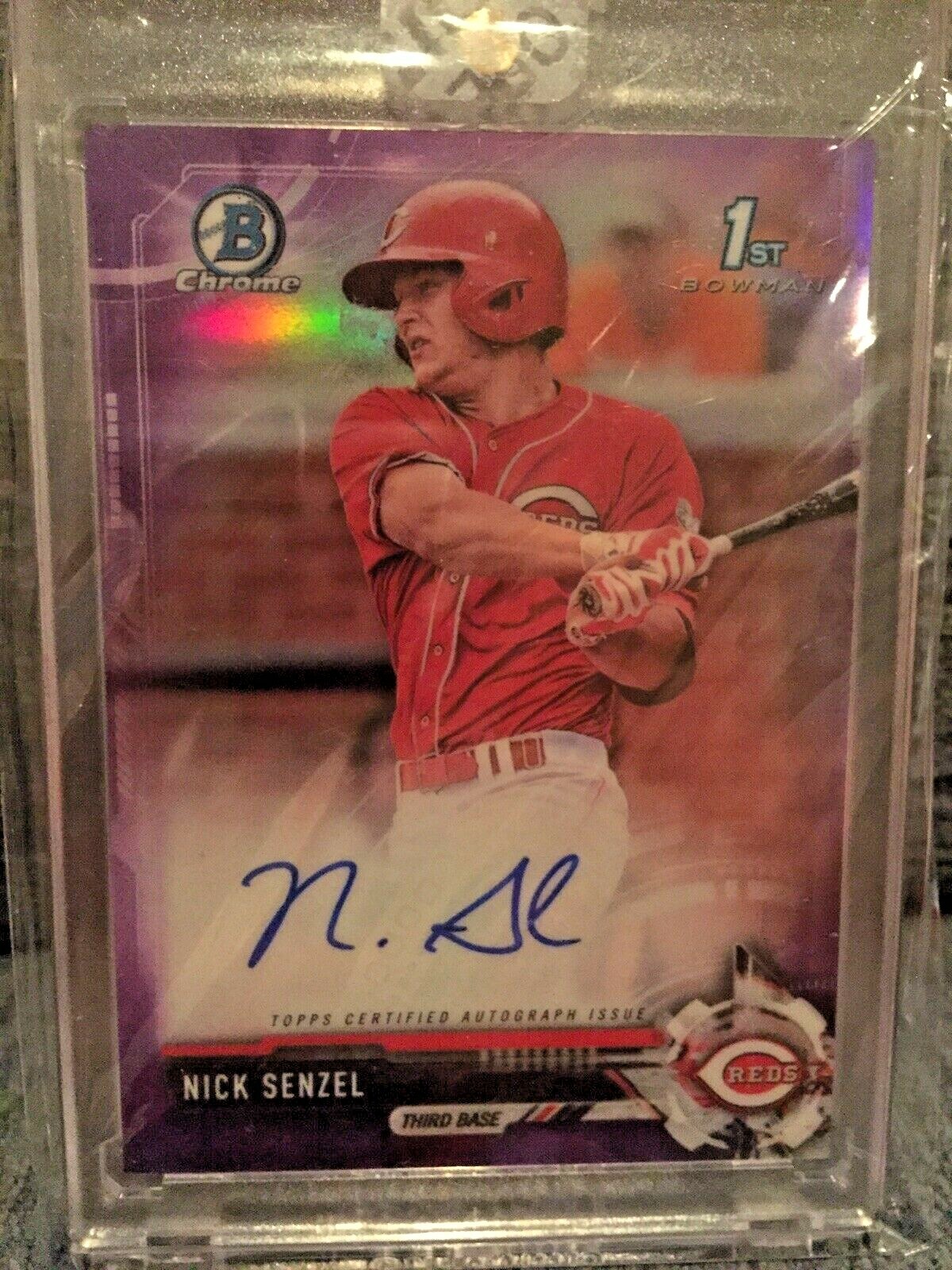 2017 Bowman Chrome Nick Senzel Purple Refractor Auto 190/250