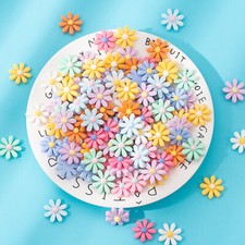 Craft DIY Mixed Color Flatback Resin Daisy Flower Cabochons 13mm 17mm 20mm 28mm