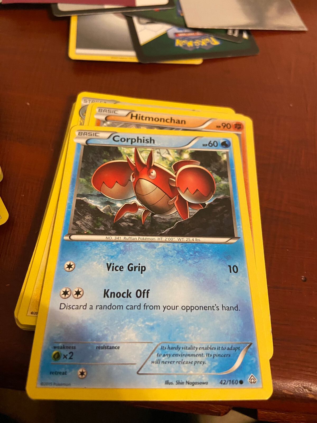 Corphish 42/160 NM, Pokemon Card, Primal Clash, 2015, Water, Common