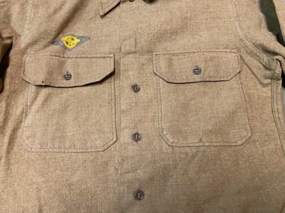 ORIGINAL WWII US ARMY M1937 M37 WOOL COMBAT FIELD SHIRT-SMALL 38R  