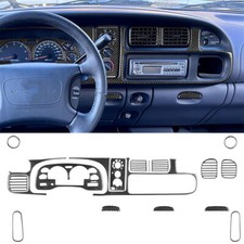Juego completo de kits de molduras de tablero interior de fibra de carbono de 17 piezas para Dodge RAM 1500 1998-2002