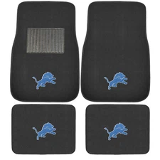 New 4pcs NFL Detroit Lions Car Truck Front Rear Carpet Floor Mats Set