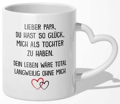 Papa Tochter Tasse Vater Geschenk Geburtstag Vatertag Kaffeetasse Männer
