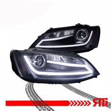 Faros proyectores negros para Volkswagen Jetta MK6 11-18 con señal LED DRL