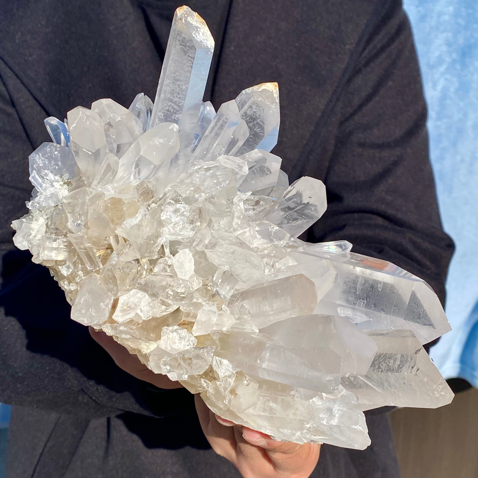 5.3LB Natural White Clear Quartz Crystal Cluster Rough Healing Specimen. eBay