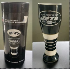 NFL NEW YORK JETS Hand-Painted Pilsner Glass by Boelter Brands New