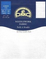 DMC Cross Stitch 32ct Linen Fabric 14" x 18" (35cm x 45cm) Light Cream B5200 New