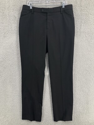 Alberto Ceramica Pants Casual Chino Men s Size 52 (35X33) Flat Front Black 8754