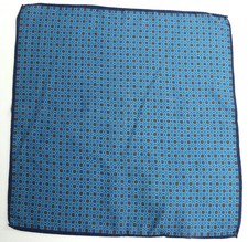 Mens Ted Baker London Blue Silk Wool Handkerchief Pocket Square Made In Italy