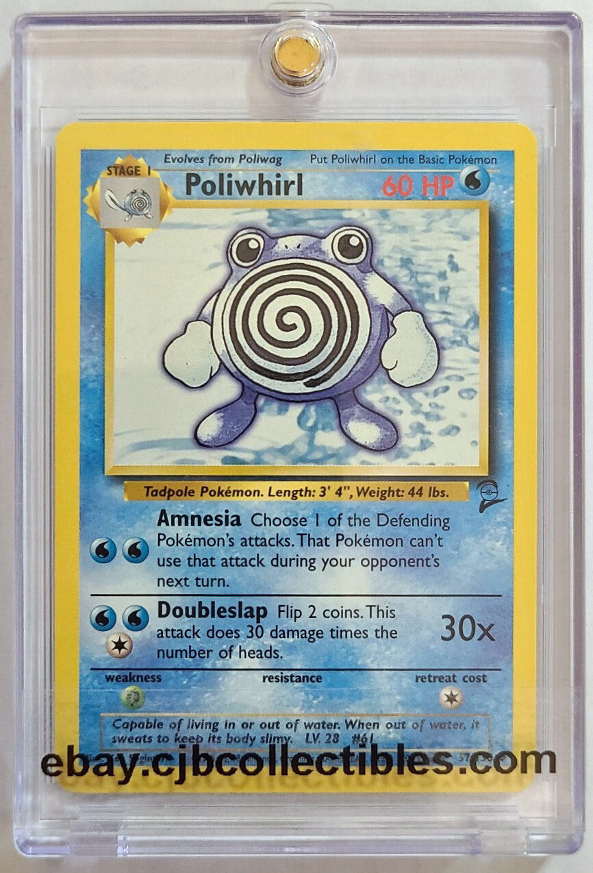 Pokémon POLIWHIRL 57/130 Base Set 2 - Light Play 🍒