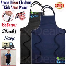 Apollo Unisex Childrens Kids Cotton Apron Boy Girls Pocket Kitchen Cooking Craft