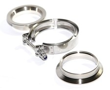 2.5'' V-Band Flange & Clamp Kit for Turbo Exhaust Pipes STAINLESS STEEL