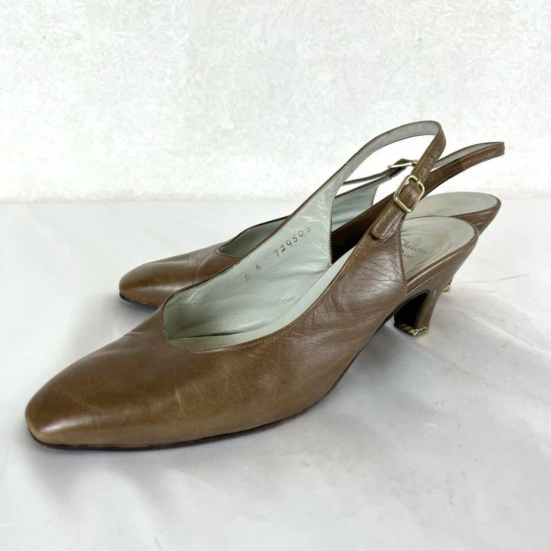 Escarpins Christian Dior talon cuir marron EU36/US6 37206c