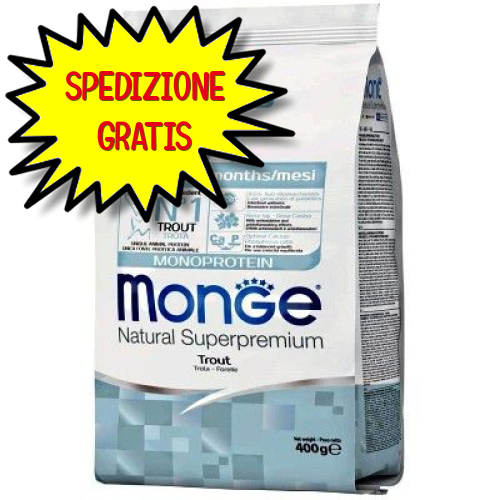 MONGE GATTO CROCCHETTA KITTEN MONOPROTEICO TROTA 400 G