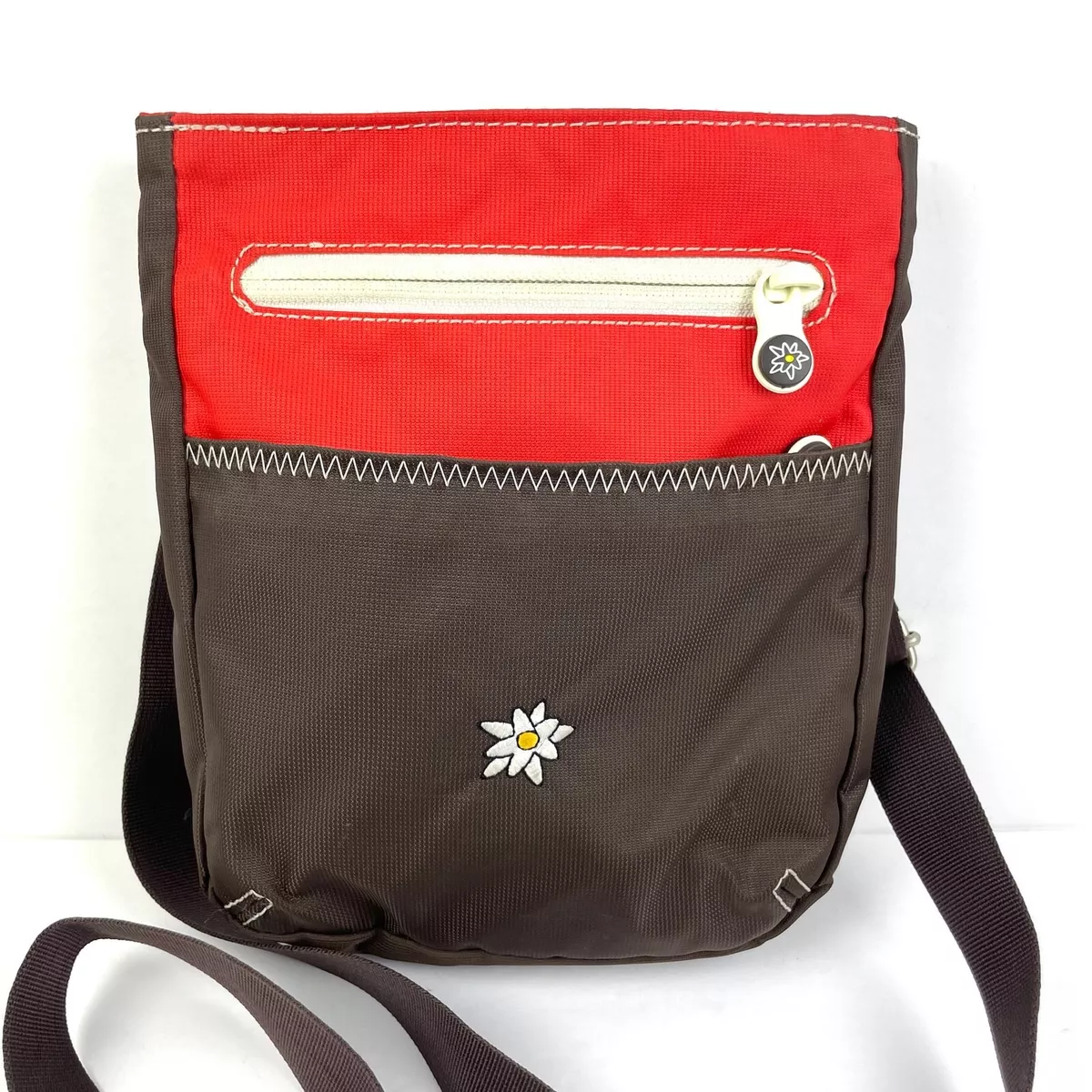Sherpani Prima Crossbody Bag Brown Red Nylon Anti Theft Travel