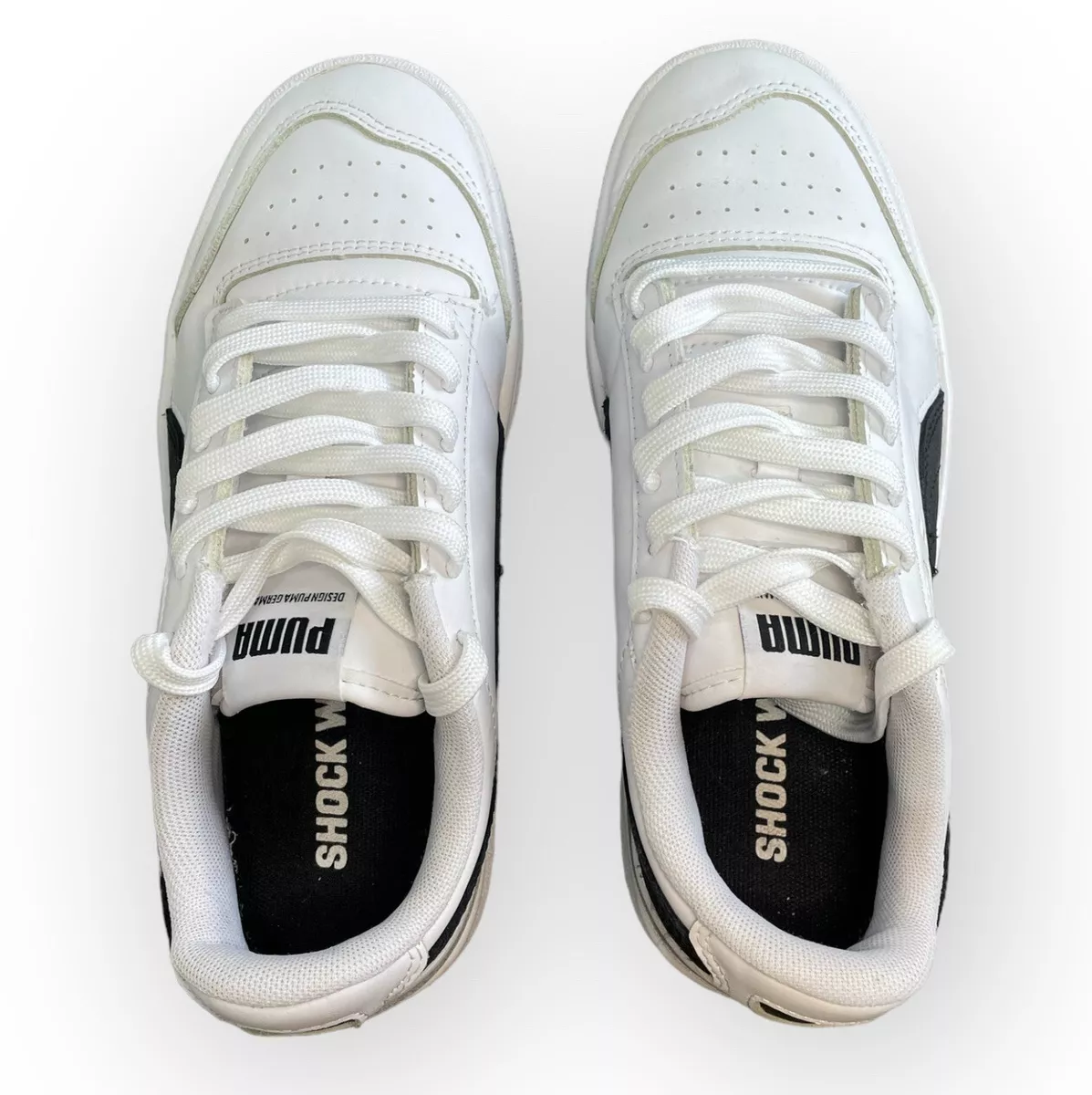Puma Ralph Sampson Lo Shock Wedge White Trainers UK 4 EU 37 VGC Worn Once
