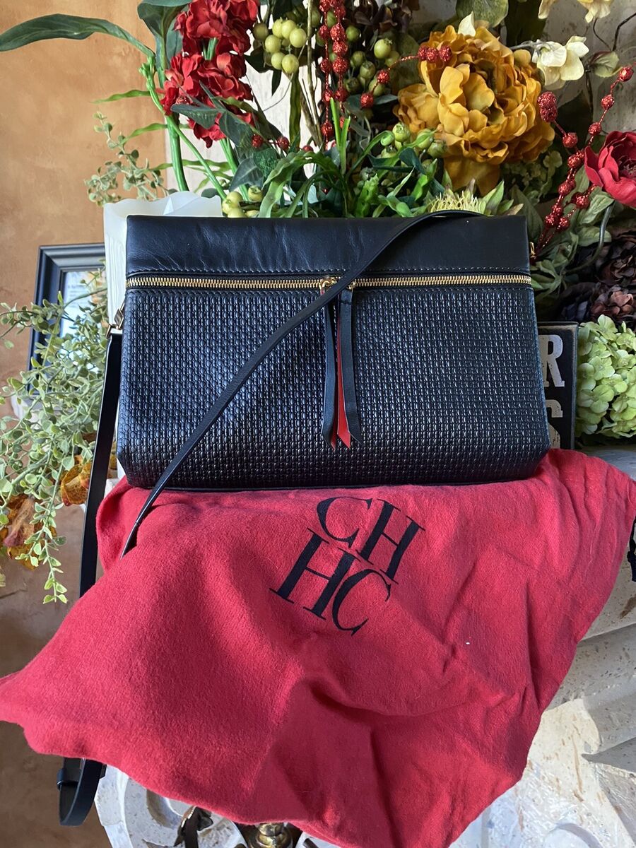 CH CAROLINA HERRERA INRO BLACK AND RED EMBOSSED CONVERTIBLE CH CAROLINA HERRERA INRO BLACK AND RED EMBOSSED CONVERTIBLE
