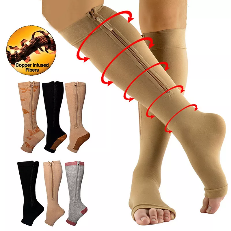 Small One Pair Zippered Compression Socks Increase Blood Flow and