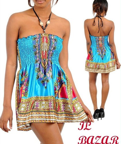 Vestito donna corto mini abito fascia prendisole piscina nuovo | eBay