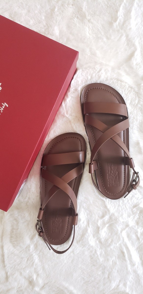 Salvatore Ferragamo Men\'s Brown Leather Sandals Ferragamo Atina leather sandals - Dark Brown - Men|02B591710745 main image 4