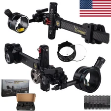 1 Pin Compound Bow Sight Carbon 4X 6X 8X Lens 0.019" Adjustable Archery Sports