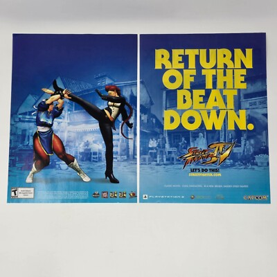 Street Fighter IV 4 PlayStation PS3 Xbox 360 Beat Down Print Ad/Poster Promo Art