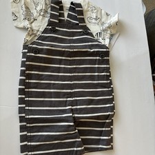 New Carter's Infant Boy's 2 Piece Short Sleeve Romper Set, Zoo Animal TShirt