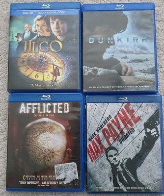 Dunkirk, Hugo, Max Payne, Afflicted BlueRay Movies
