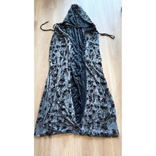 Distressed Hooded Cloak Cape Tattered Grim Reaper Ghost Gothic Cosplay Gray