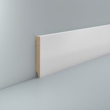 MDF Sockelleiste weiß 10 x 80 Foliert RAL 9016 Weiße Fußleiste Scheuerleiste