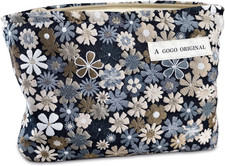 Aesthetic Floral Makeup Bag Cute Small Cosmetic Bags for Women Girls, Travel Toi
