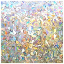 rabbitgoo Window Privacy Film Rainbow Film Decorative Window Sticker, 3D Sta...
