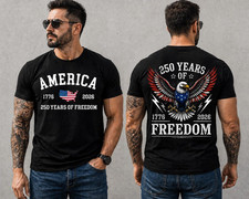 America 250th Anniversary 2 Sides Shirt Bald ...