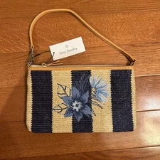 NWT Vera Bradley Women's Straw Convertible Wristlet with RFID Protection Purse