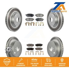 Front Rear Coated Brake Rotor Ceramic Pad Kit For 2014-2018 Subaru Forester 2.0L
