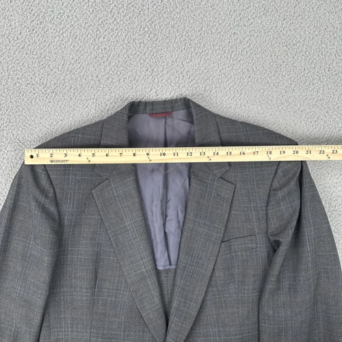 Hart Schaffner Marx Blazer Men 44L Grey Glen Plaid 2 Button Sports Coat USA Made - Picture 9 of 22